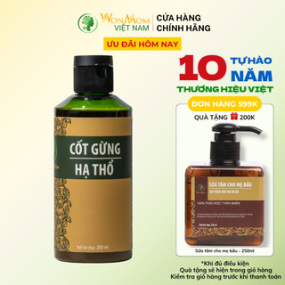 Cốt gừng hạ thổ WonMom 200ml hỗ trợ săn chắc bụng, giữ ấm sau sinh, lưu thông khí huyết