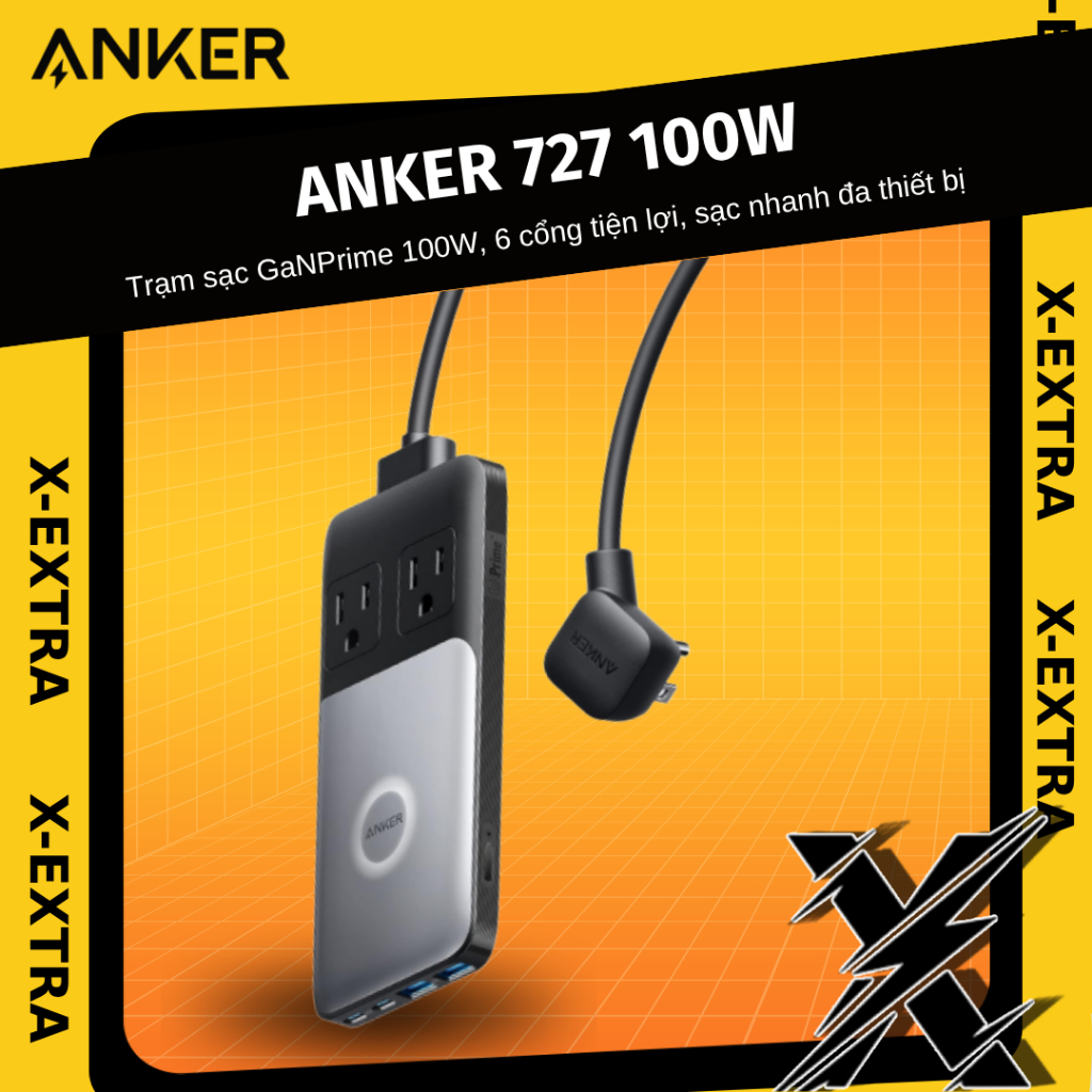Trạm Sạc Để Bàn Anker 727 100W – Công Nghệ GaNPrime, 6 Cổng Tiện Lợi - A9126, Bảo hành 18 tháng