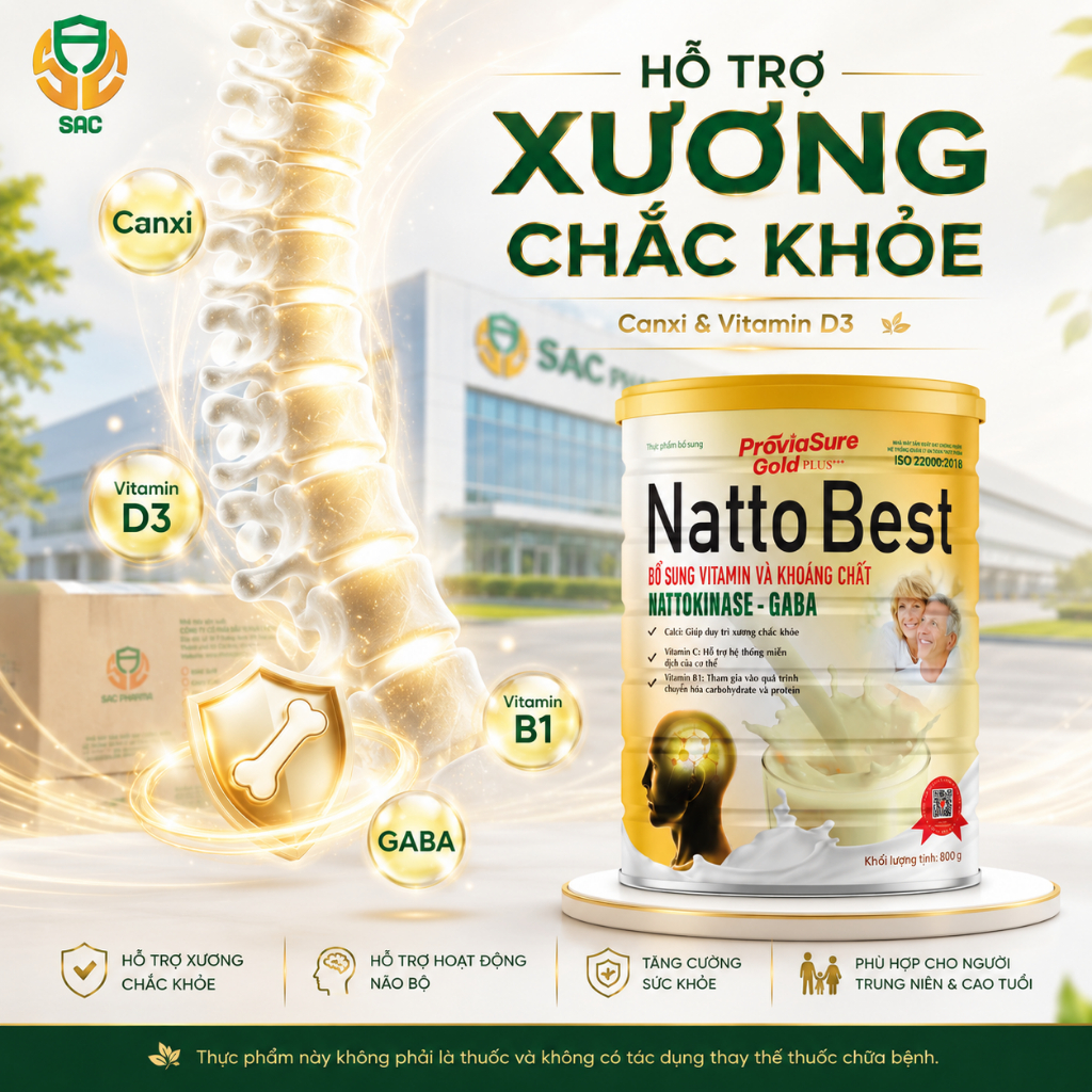 Sữa Bột Natto Best Proviasure Gold Hỗ Trợ Bổ Não, Cải Thiện Trí Nhớ, Giảm Đau Đầu Giúp Ngủ Ngon