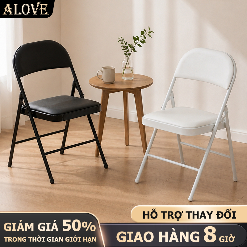 ALOVE Ghế Gấp Ghế Văn Phòng Đa Năng Tiện Dụng Gọn Nhẹ Khung Kim Loại Nệm Êm Dùng Nhiều Không Gian
