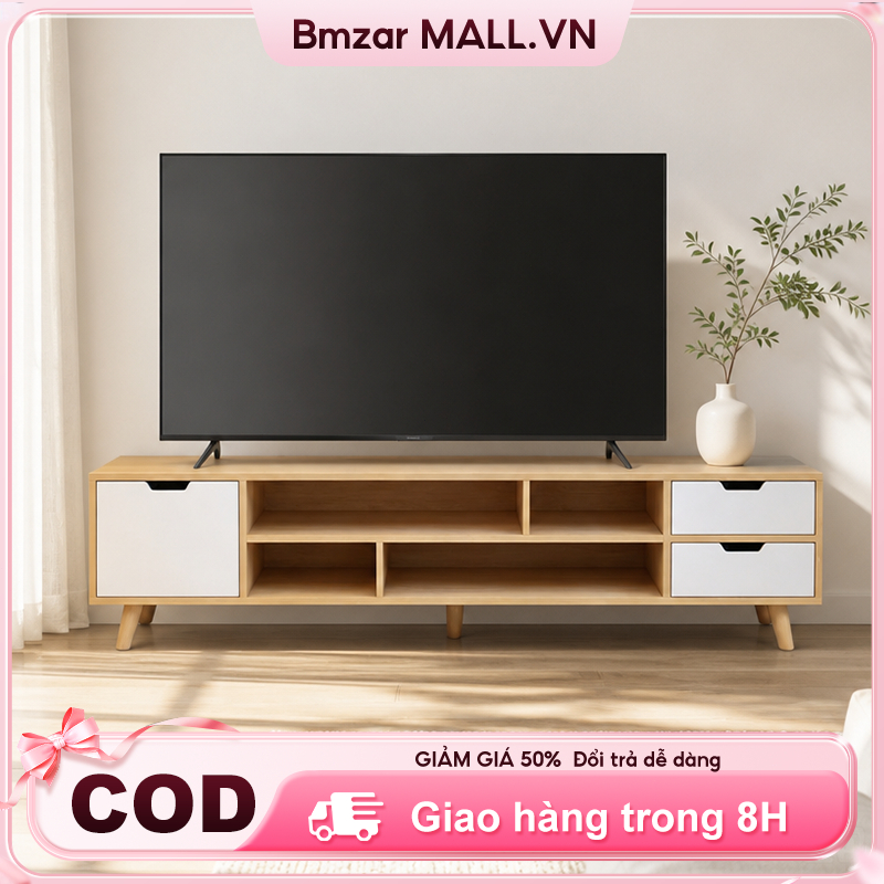 BMZAR Tủ Kệ Tivi Kệ Tivi Phong Có Ngăn Kéo Phong Cách Bắc Âu Hiện Đại Chống Ẩm Cho Nhà Nhỏ