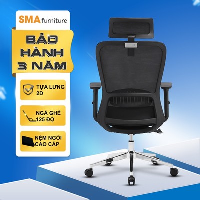 Ghế công thái học SMA Furniturre - SMA-Simple, tựa lưng 2D, ngả ghế 120 độ, bảo hành 3 năm