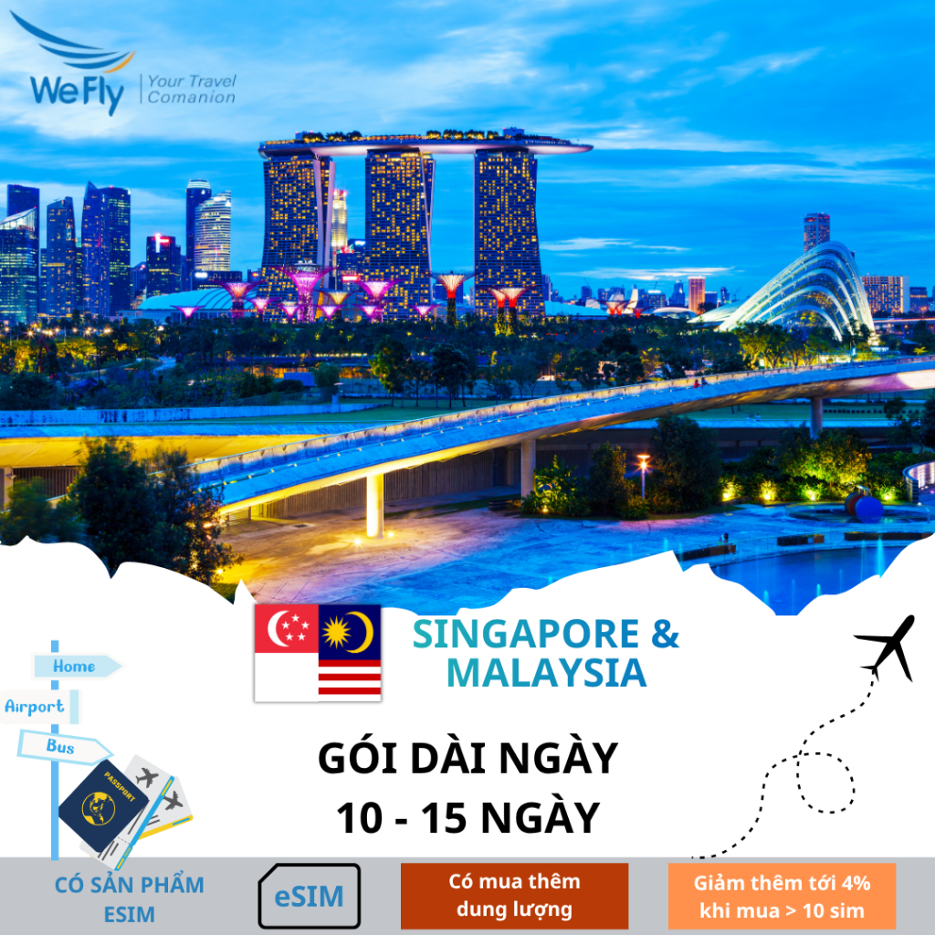 [Gói dài ngày] Sim Du Lịch Malaysia Singapore CMLINK Tốc Độ Cao Hỗ trợ Giao Nhanh và Esim tùy chọn 1
