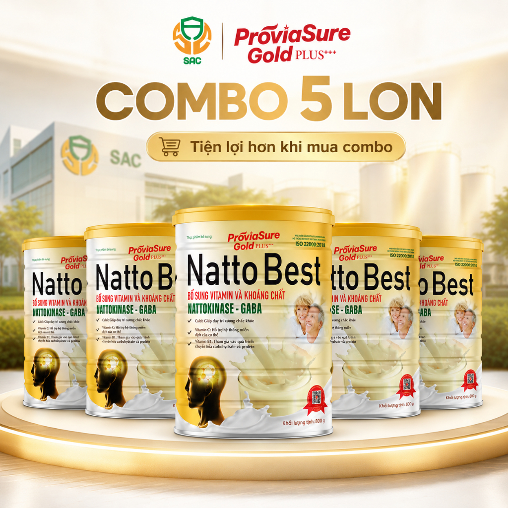 [Combo 5 Lon] Sữa Bột Natto Best Bổ Não, Giúp Cải Thiện Sức Khoẻ Giảm Tê Bì Tay Chân