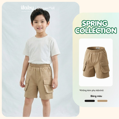 [ILABY 10-40kg] Quần short bé trai túi hộp phong cách Hàn Quốc chất liệu thô mềm mát cạp chun [3777]