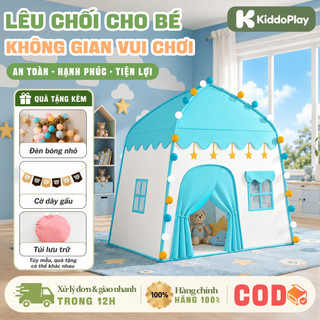 Lều cho bé, Lều trẻ em, Lều công chúa hoàng tử cỡ lớn, Khung nhựa (hoặc Inox), Vải dù siêu bền