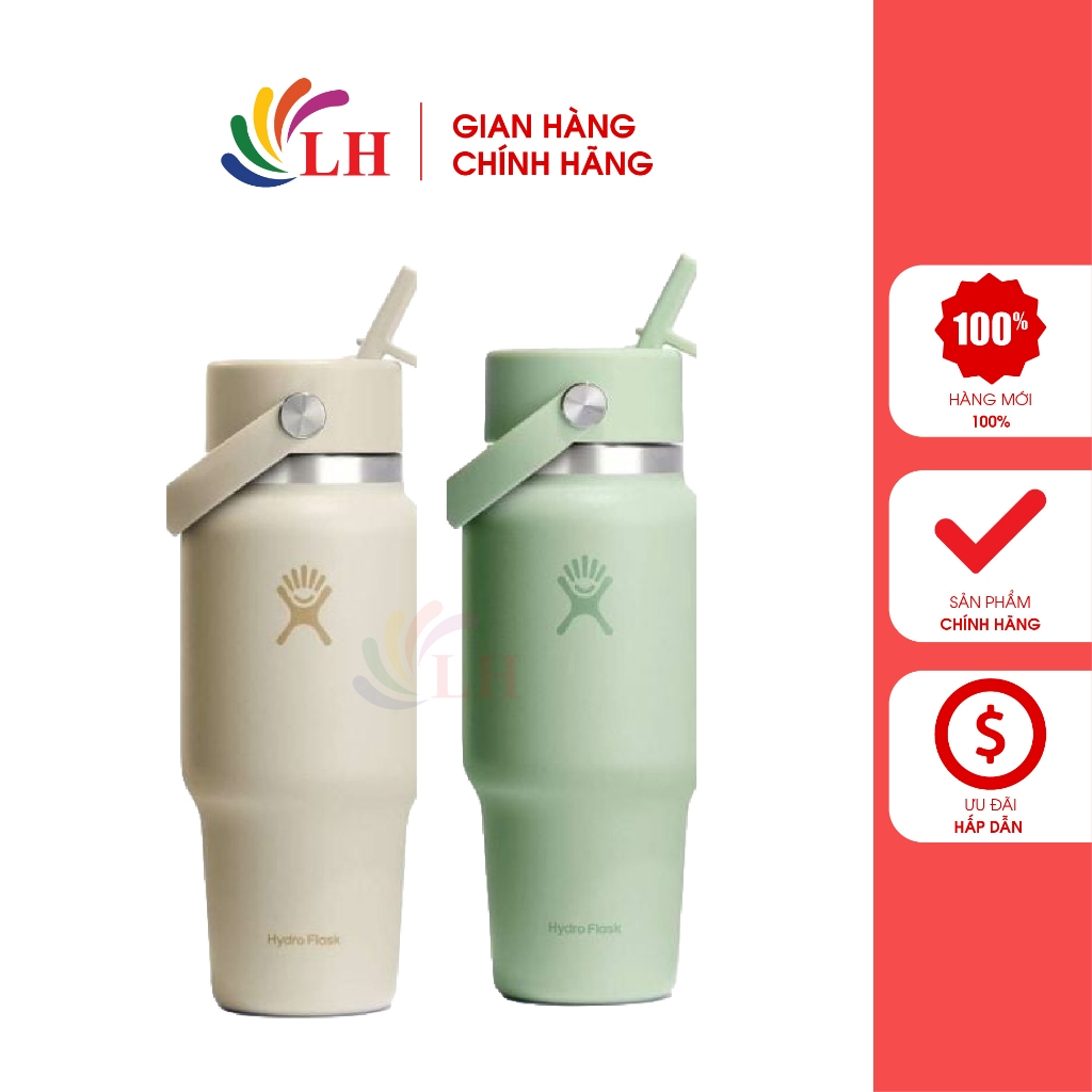 Bình giữ nhiệt Hydro Flask Wide Flex Straw Bottle Cap 24 OZ/709ml - Hàng chính hãng