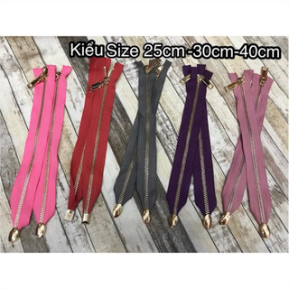 Dây kéo răng to 15-20-25-30-40cm phụ kiện túi xách