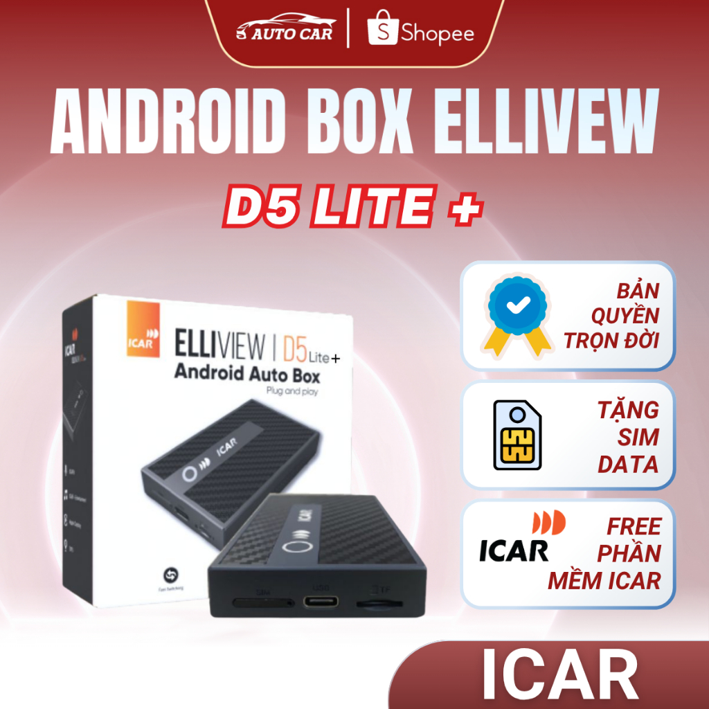 Android Box ICAR Elliview D5 Lite và Elliview D5 Plus Android Box Cho Ô Tô Biến Màn Zin Thành Màn An
