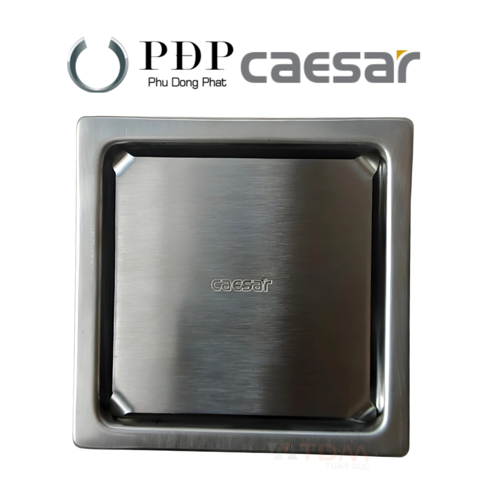 Phễu Thoát Sàn CAESAR ST1212EL (Ø90) Inox 304 Cao Cấp 120x120mm
