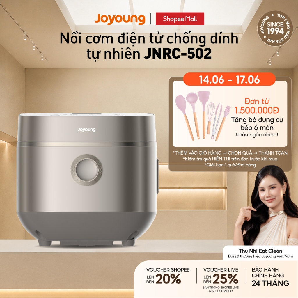Nồi cơm điện tử 1.8L Joyoung JNRC-502 | Chống dính tự nhiên | Công suất 860W