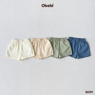 Quần Đùi Kaki Obebi Mềm Mát Thoải Mái Cho Bé Trai Bé Gái Từ 8 - 22kg QC91