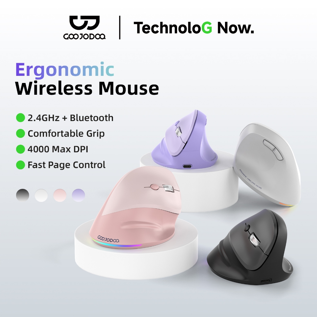Chuột Không Dây GOOJODOQ 2 Chế Độ 2.4G+BT5.0, Cảm Biến 4000 DPI, Nút Êm Chuẩn Văn Phòng & Gaming | BigBuy360 - bigbuy360.vn