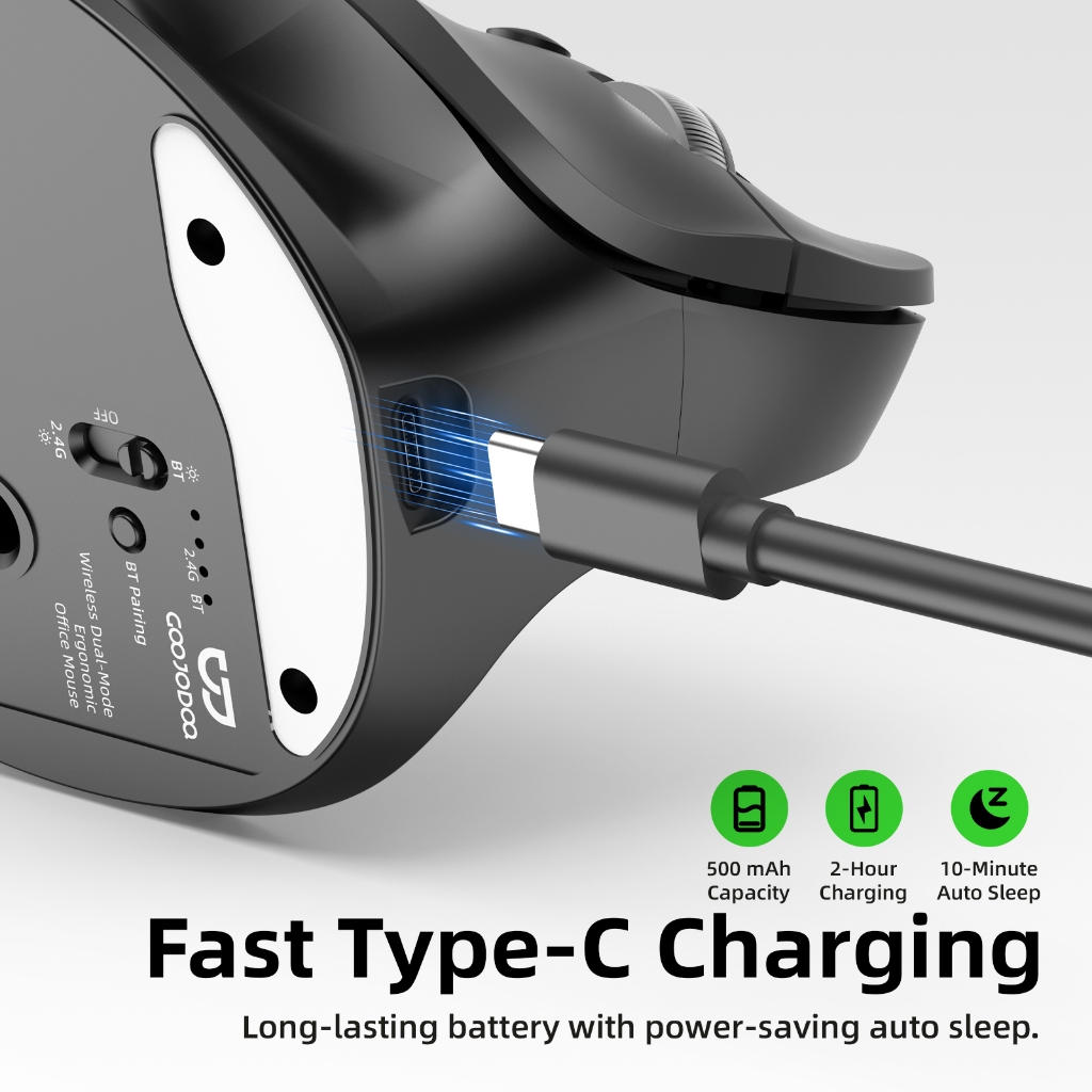 Chuột Không Dây GOOJODOQ 2 Chế Độ 2.4G+BT5.0, Cảm Biến 4000 DPI, Nút Êm Chuẩn Văn Phòng & Gaming | BigBuy360 - bigbuy360.vn