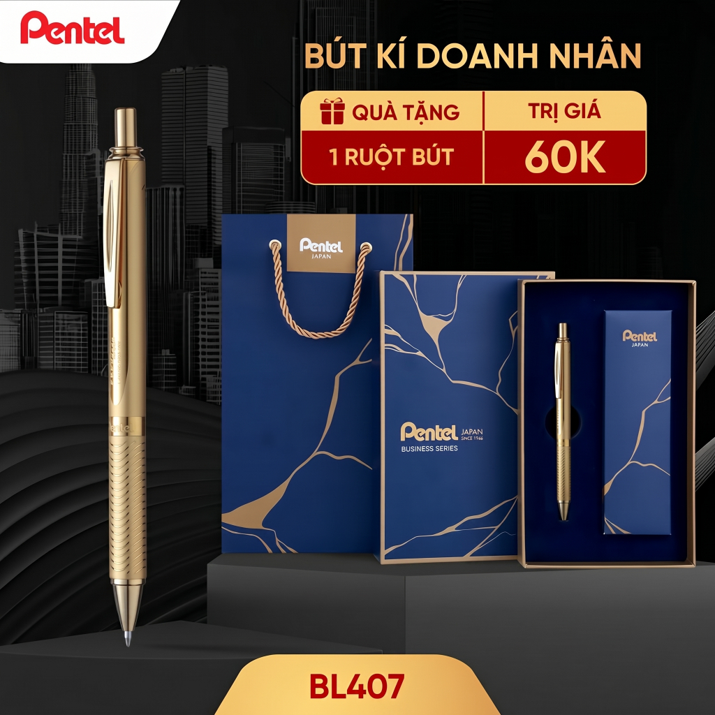 Bút Ký Pentel BL407 – bút Ký Cao Cấp, Thân Nhôm Hợp Kim, Bền Đẹp Cho Dân Văn Phòng