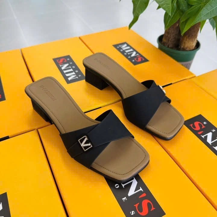 Min's Shoes - Guốc Sandal 3p Quai Ngang Cao Cấp S755