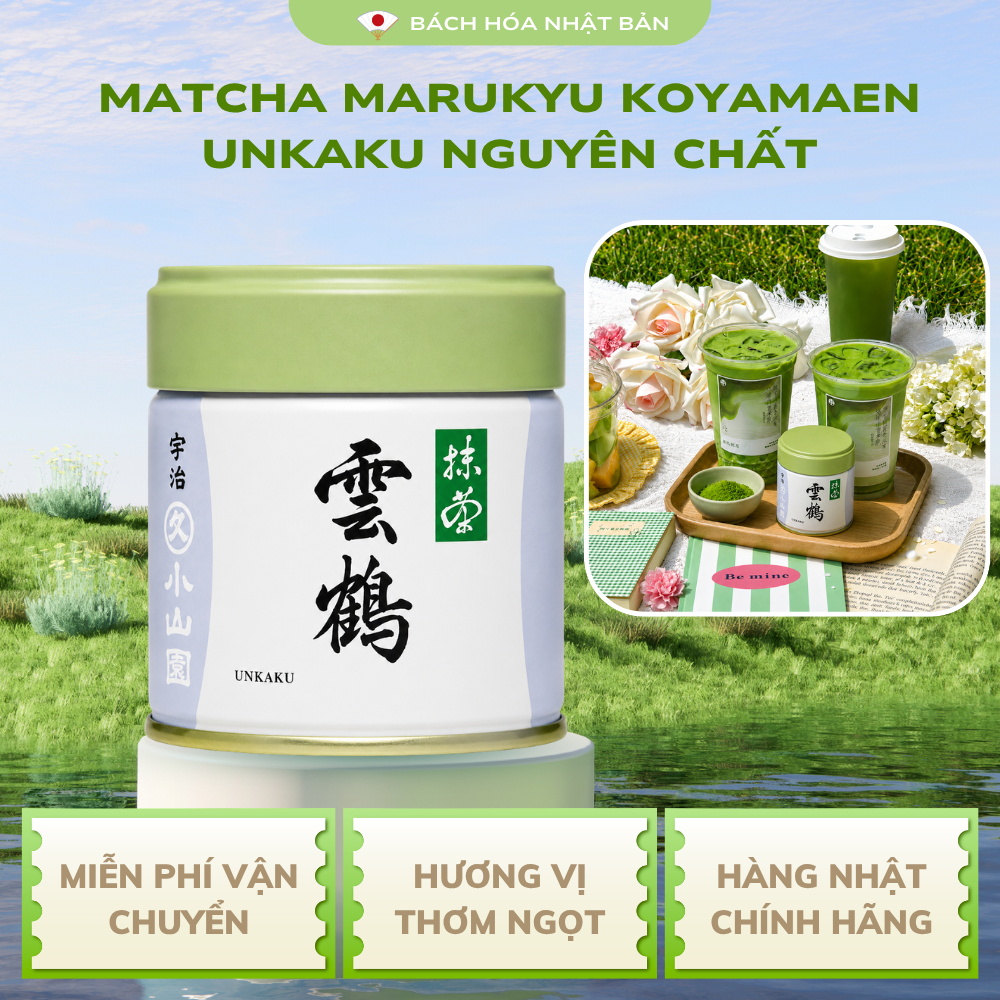 Bột Matcha Nguyên Chất Đậm Trà Marukyu Koyamaen Unkaku Ayame Yugen Wako Nhật Bản M19