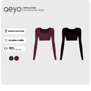  Áo bra nữ tập gym yoga Mellow aeyo - áo thể thao tập gym yoga pilates cổ vuông tay dài