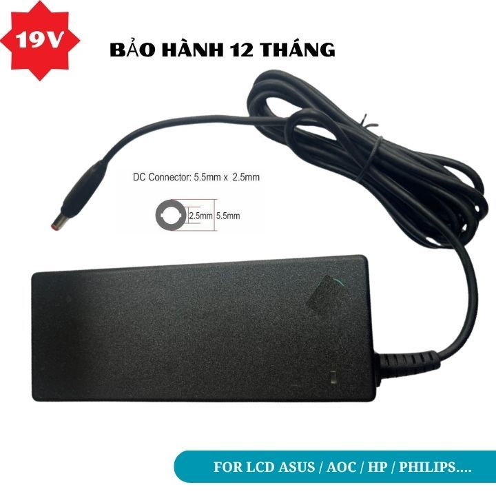 Adapter nguồn 19v cho màn hình AOC 22B30HM2 - bảo hành 12 tháng