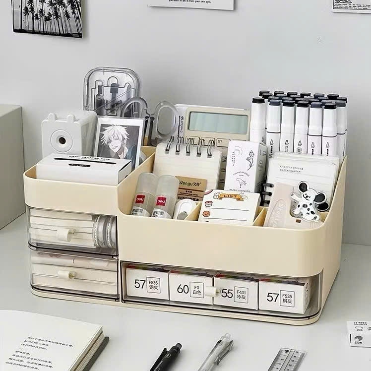 Kệ mỹ phẩm 2026 siêu đẹp  kệ đựng mỹ phẩm 2 tầng, khay đựng mỹ phẩm để bàn, hộp đựng bút để bàn