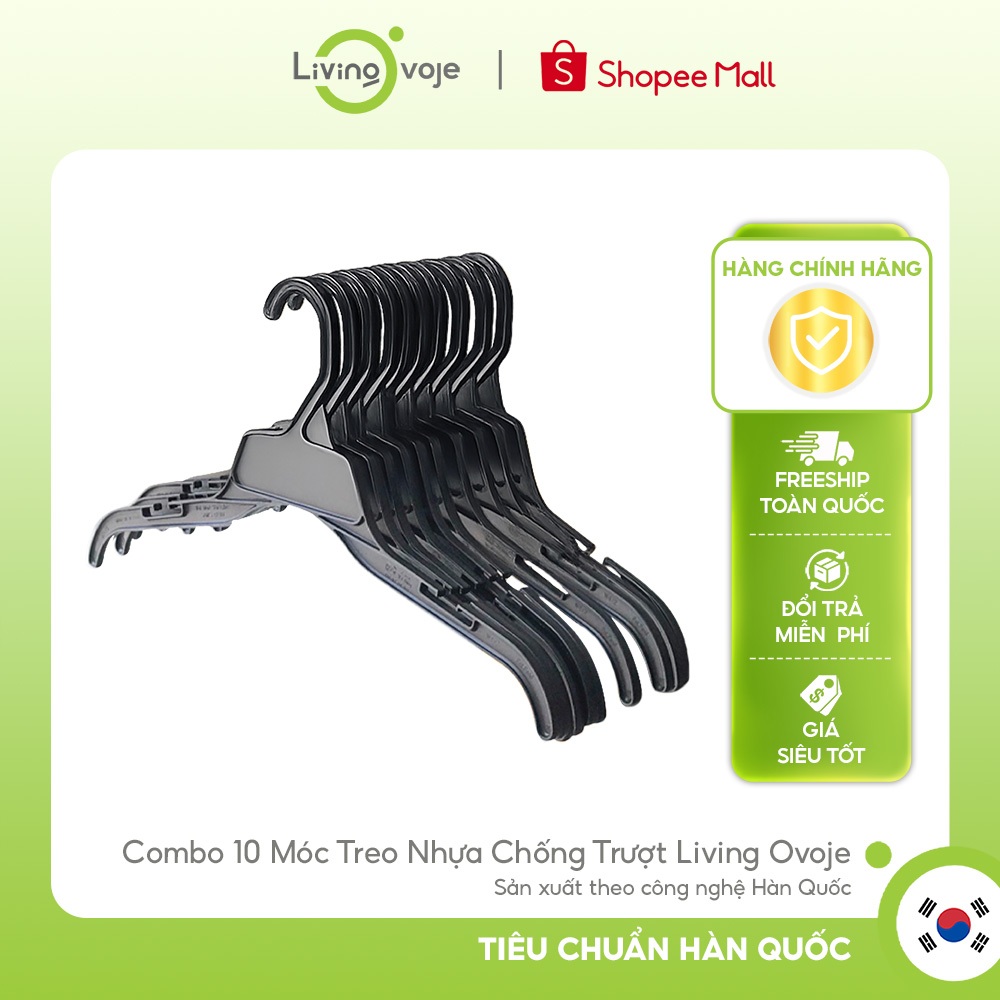 (Giá xưởng) Combo 10 cái - Móc treo nhựa chống trượt HWT - Sản xuất theo công nghệ Hàn Quốc  Living 