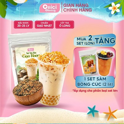 Set trà sữa gạo rang nguyên liệu tự nấu tiện lợi thơm ngon ONICI thành phẩm 25-30 ly