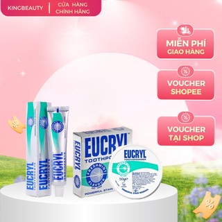 Combo tẩy trắng răng hương bạc hà EUCRYL Tooth Paste Freshmint