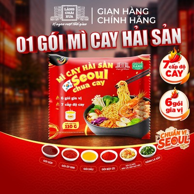 Mì Cay Seoul Hải Sản Chua Cay 7 Cấp Độ Cay 6 Gói Gia Vị Làng Chài Xưa