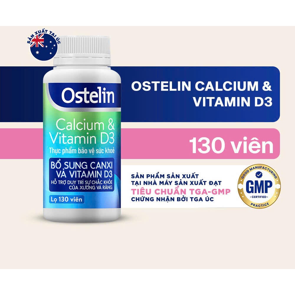 Canxi bầu, sau sinh và người lớn, canxi ostelin 130 viên, 275 viên, 300 viên, Calcium và vitamin d3 