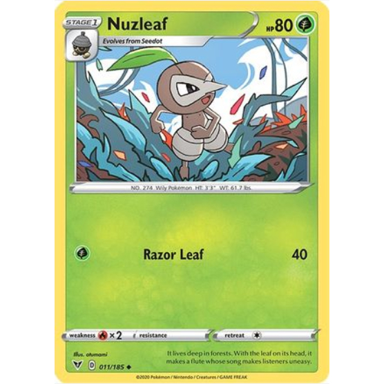 [Thẻ bài Pokemon TCG] Nuzleaf - 011/185 - Uncommon