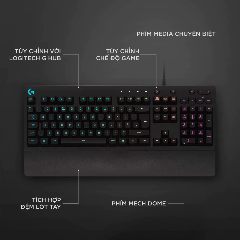 Bàn phím Gaming Logitech G213 Prodigy RGB