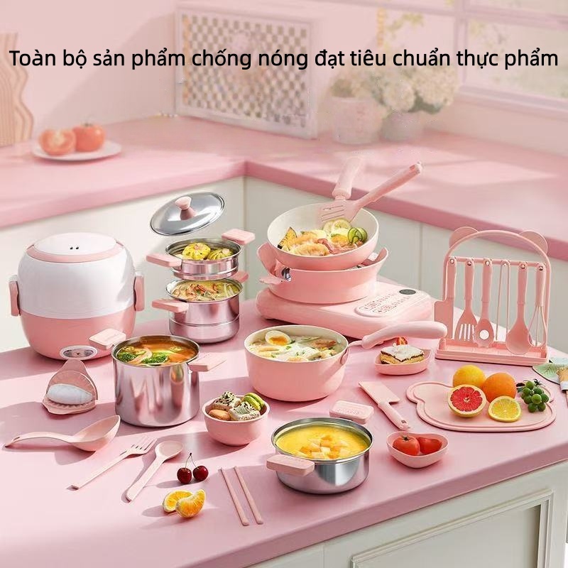 Bộ quà tặng bếp nấu ăn thật trẻ em dụng cụ xinh đẹp đồ chơi giải trí vui chơi cùng gia đình tại nhà
