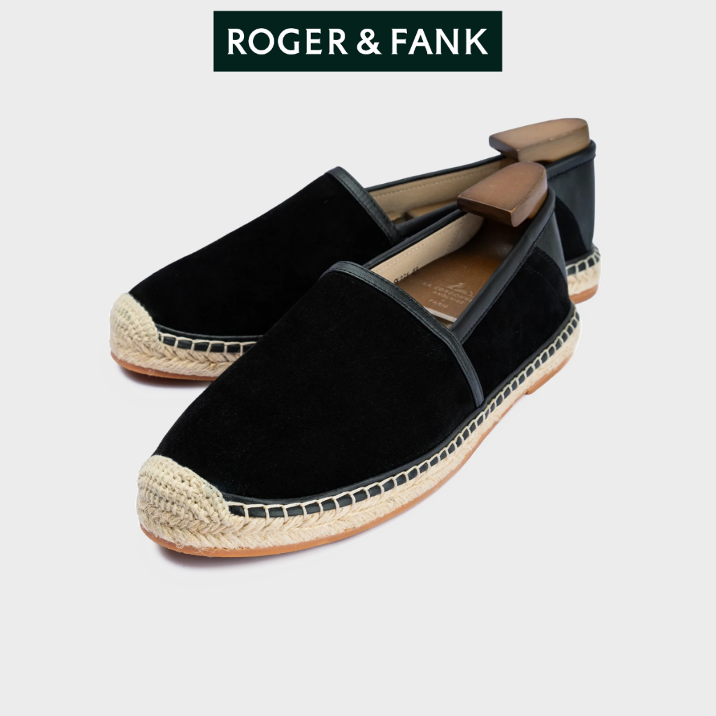 Giày Nam Da Bê Đế Cói Cao Cấp Espadrille ROGER & FANK