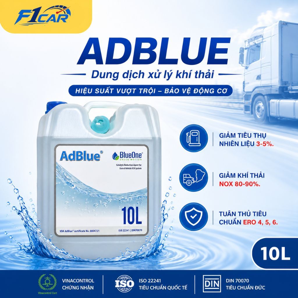 Dung Dịch ADBLUE, Xử Lý Khí Thải Diesel 10L | Giải Pháp Xanh Cho Xe Ô Tô Máy Dầu