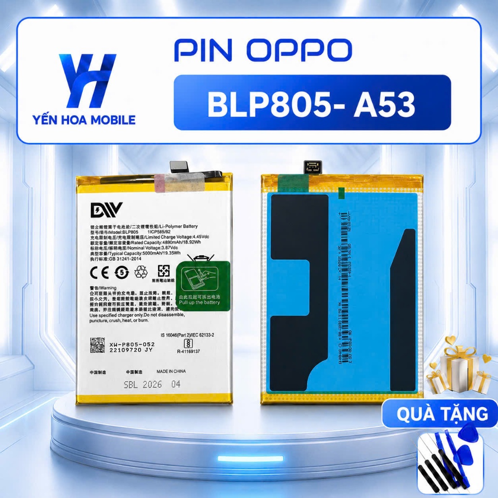 PIN BLP805 – DUNG LƯỢNG CHUẨN, ỔN ĐỊNH – TẶNG DỤNG CỤ TỰ THAY TẠI NHÀ