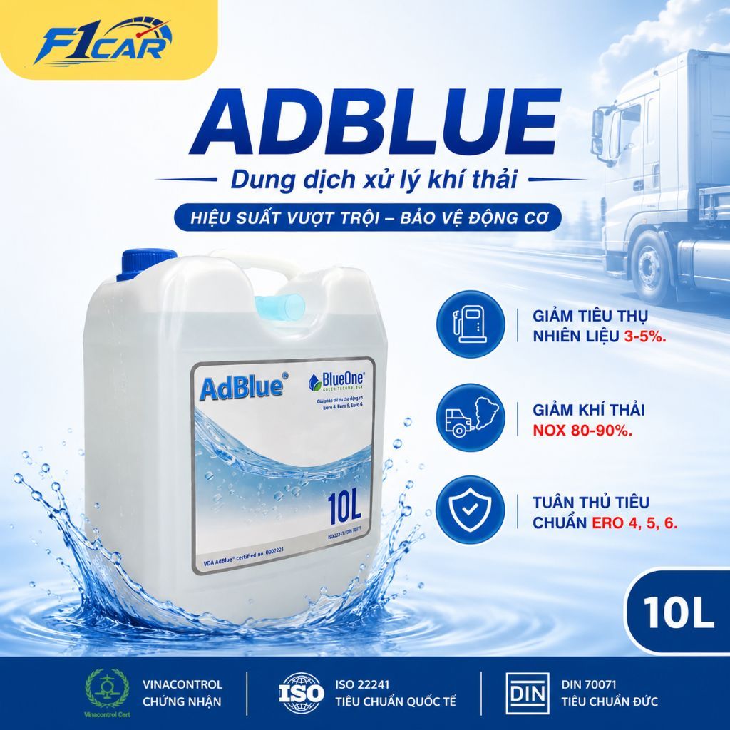 [Tiêu chuẩn Đức] Dung Dịch Xử Lý Khí Thải Động Cơ Diesel Blueone / AdBlue / Nước Urea / DEF Can 10L 