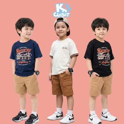 Bộ Quần Áo Cộc Tay K'S CLOSET Chất Liệu Vải Áo Cotton, Quần Kaki Cho Bé Trai (2-14 tuổi) từ 11kg-60kg E091,KT089SIS,E052