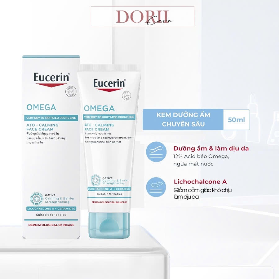 EUCERIN Kem Dưỡng Ẩm Làm Dịu Cho Da Mặt Eucerin Ato Control 12% Omega 50ml