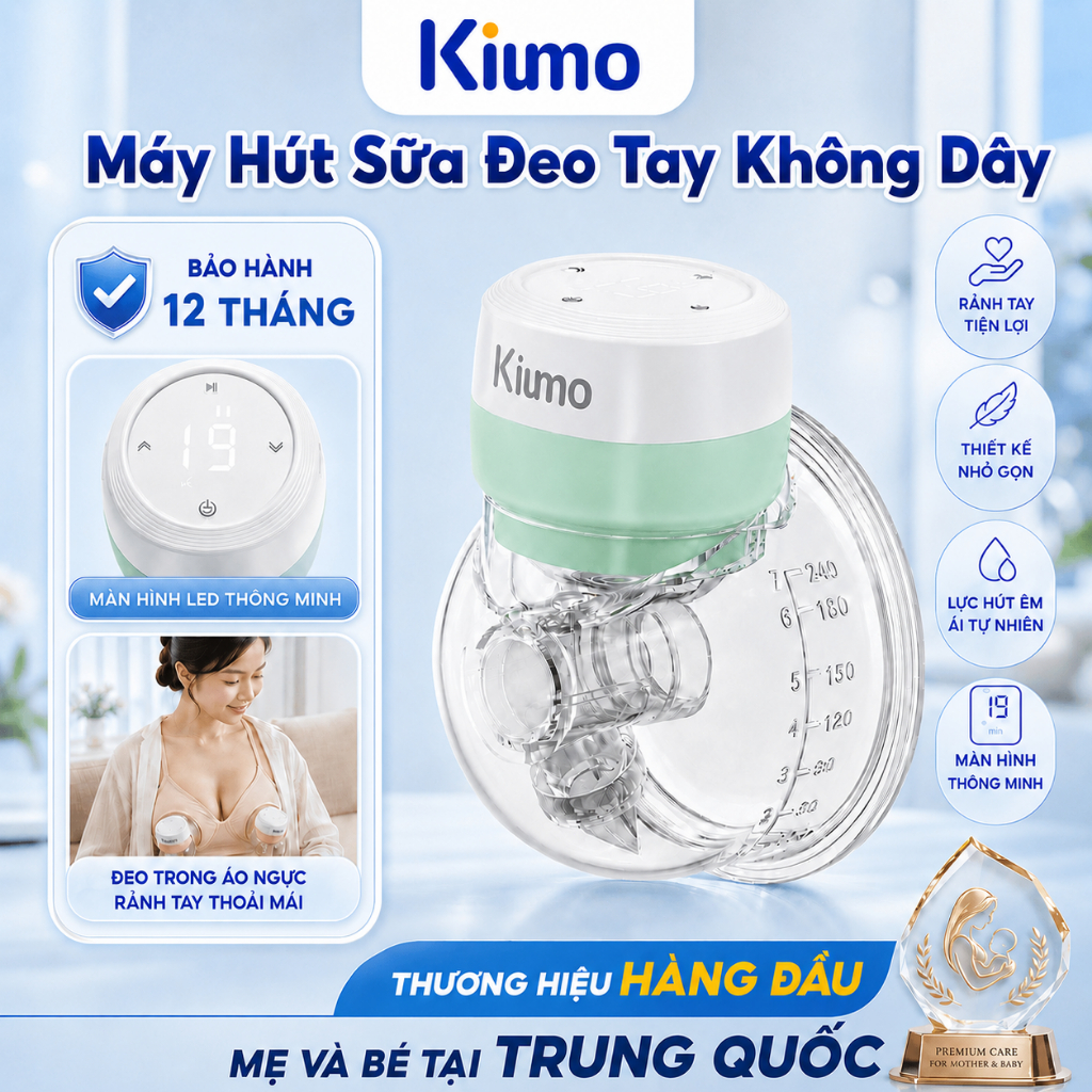 Kiumo【18/20/22/24mm Mặt Bích】Máy Hút Sữa Điện Kiyo 2 Trong 1, Thiết Kế Chống Chảy Ngược, Dung Tích 1