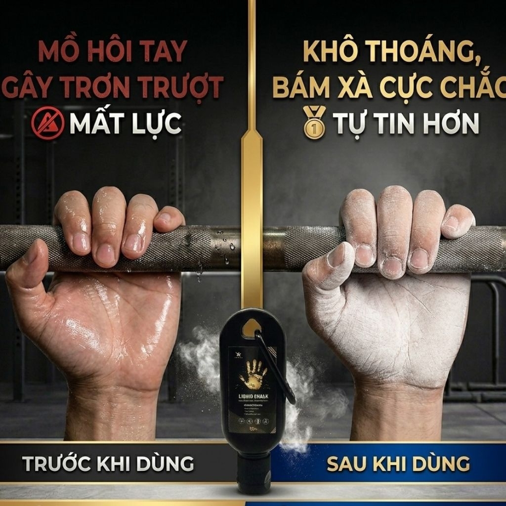 Phấn Nước Chống Trơn Tay - Liquid Chalk Hỗ Trợ Tập Calisthenics & Tập Tạ, Khô Nhanh Bám Chắc, 50ml
