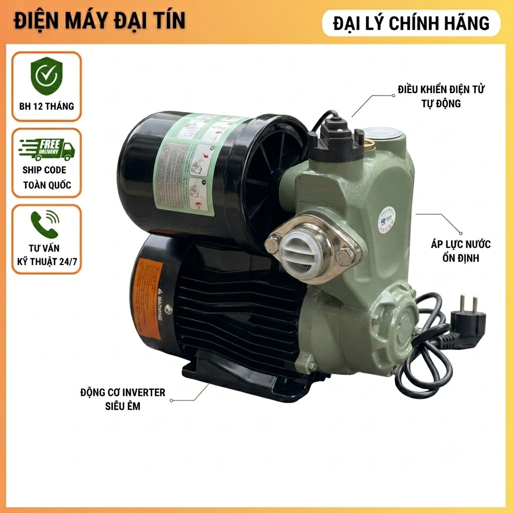 Máy bơm tăng áp tự động mồi Shirai JLM 600A Auto 600W (chính hãng có Vat)