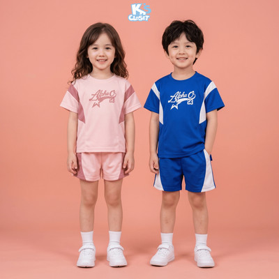 Bộ Quần Áo Cộc Tay K'S CLOSET Chất Liệu Polyster Kiểu Dáng Thể Thao Cho Bé Trai Từ 10-55kg E005SIS, KT29THS/E014FOS
