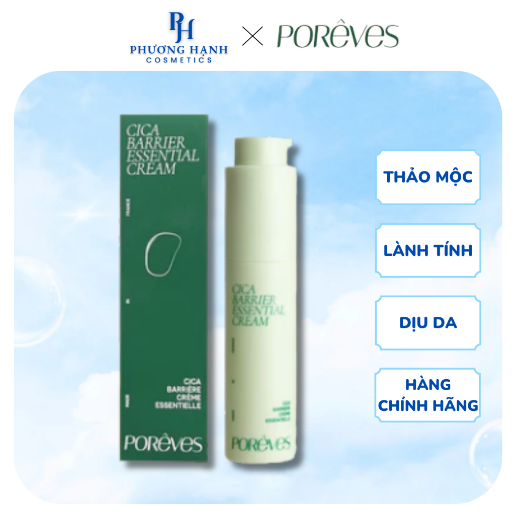 Kem dưỡng Ẩm Poreves Cica Barrier Essential Cream 50ml