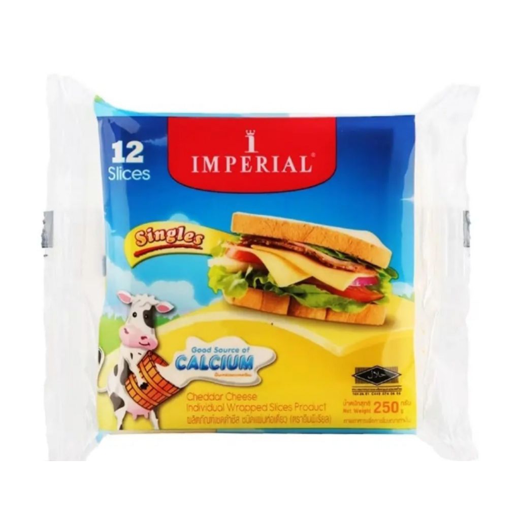Phô mai lát Imperial Cheddar 12 lát/gói 250g