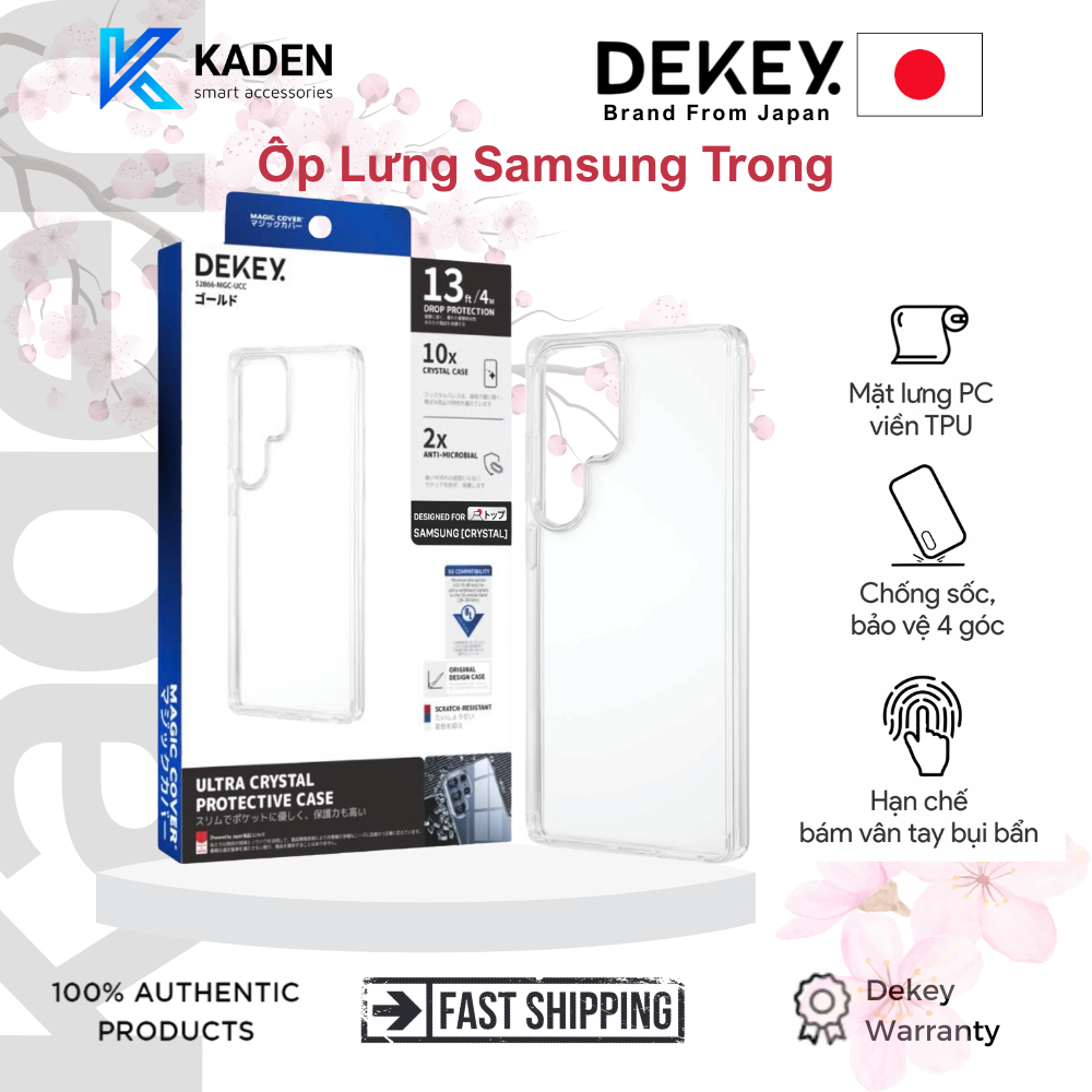 [Chính hãng] Ốp Lưng Trong Suốt DEKEY Ultra Crystal Samsung S24 - S26 Series | Lưng PC Viền TPU Chốn