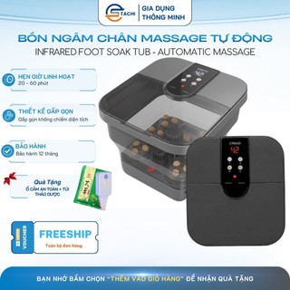 Chậu Ngâm Chân Massage Tự Động TACHI Chigo Gấp Gọn Cao Cấp, Con Lăn Sục Khí Nhiệt Hồng Ngoại Giúp Thư Giãn Ngủ Ngon Giấc