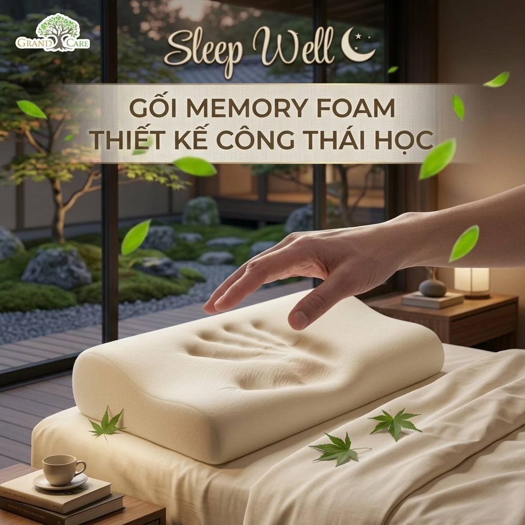 Gối Memory Foam Sleep Well – Công thái học