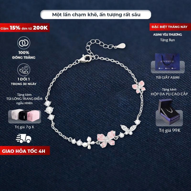 Lắc tay đồng trắng Cánh Tiên Sáng Asimi, Lắc tay đồng cao cấp nhẹ nhàng Soft Crush LD05