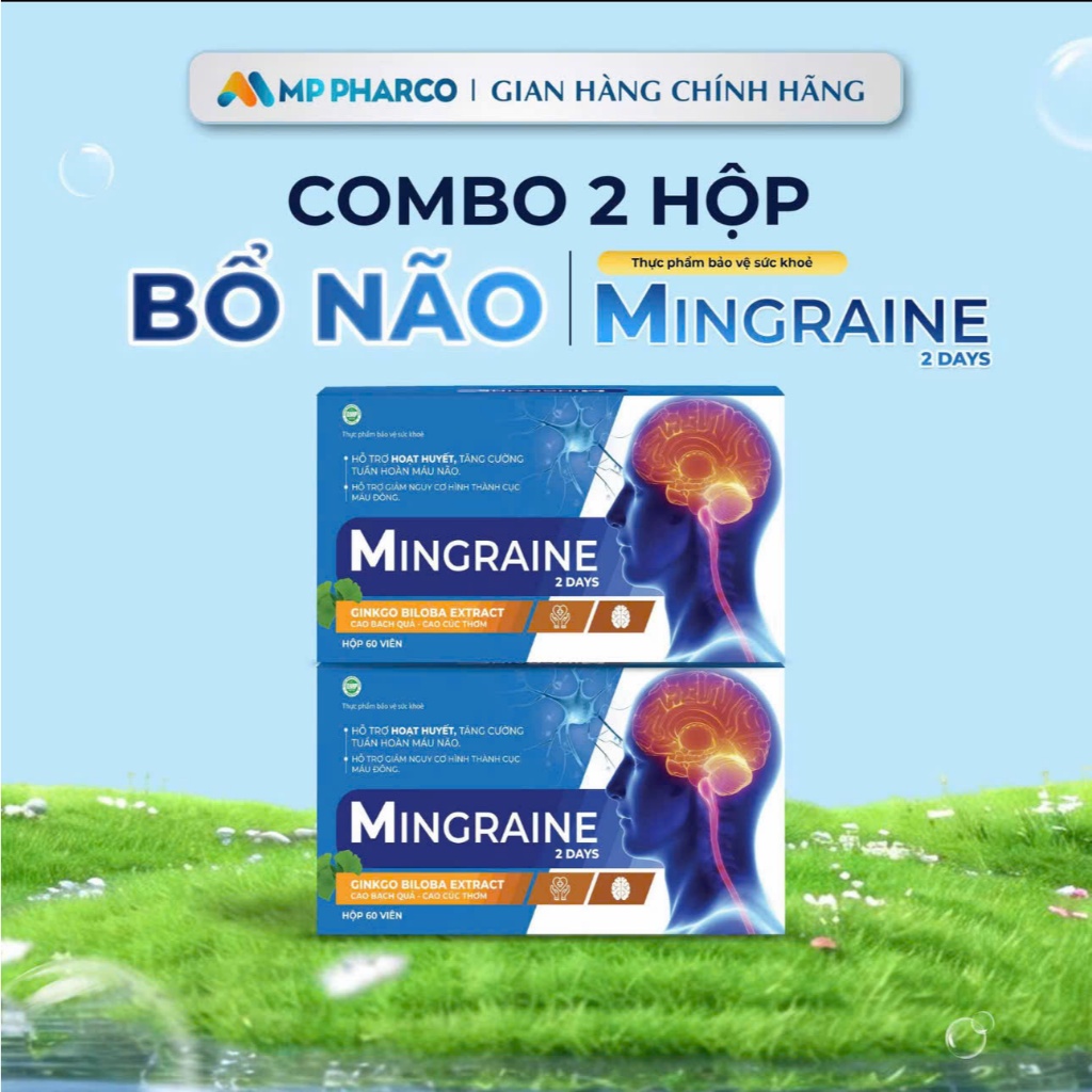 Combo 2-TPBVSK GINKGO Q10 GOLD Hỗ Trợ Hoạt Huyết Tăng cường tuần hoàn não -Hộp 60 viên