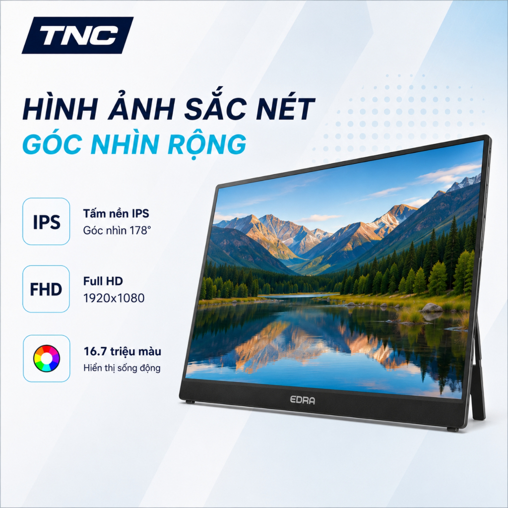 Màn Hình Di Động EDRA EPM16F60S 15.6 Inch/ FHD/ IPS/ 60Hz/ 5ms/ HDR10/ Type-C HDMI 2.1 - BH 2 Năm | BigBuy360 - bigbuy360.vn